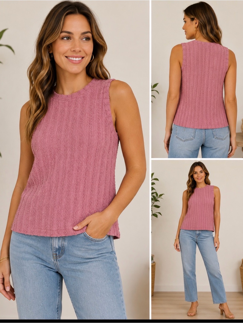 Parker NWT Dusty Rose Textured Sleeveless Top XS